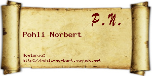 Pohli Norbert névjegykártya