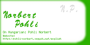 norbert pohli business card